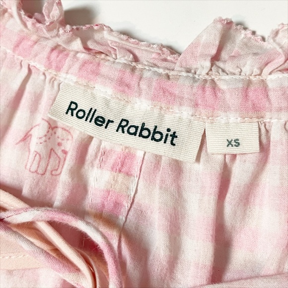 Roller Rabbit Hathi Gingham Temmy Dress XS Pink elephant swim beach coverup - Picture 9 of 13